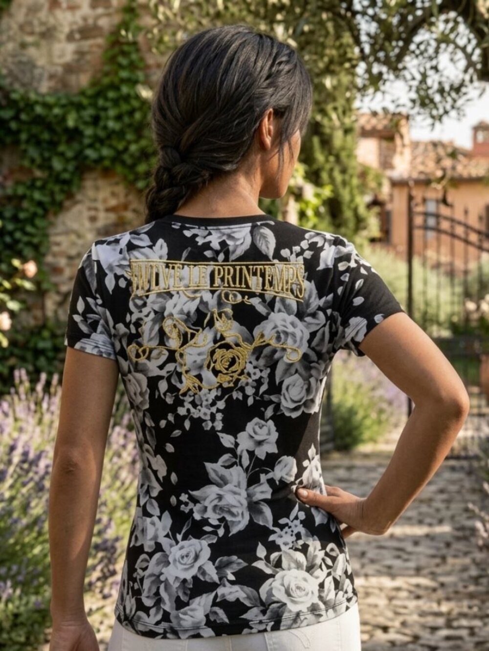 True Religion Dark Floral Foil T-Shirt